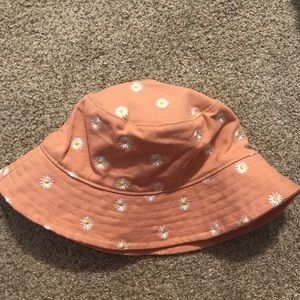 Salmon Pink daisy bucket hat